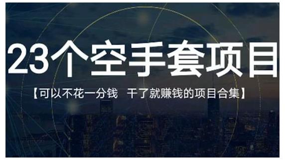 23个空手套项目大合集，0成本0投入，干了就赚钱纯空手套生意经-领航创业网