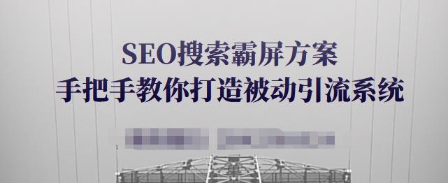 SEO搜索霸屏方案，手把手教你打造被动引流系统【视频课程】-领航创业网