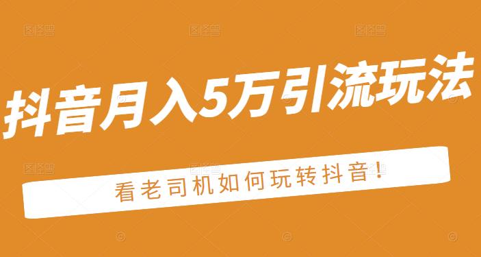 老古董·抖音月入5万引流玩法，看看老司机如何玩转抖音(附赠：抖音另类引流思路)-领航创业网