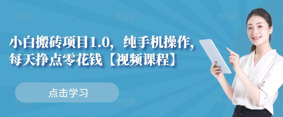 小白搬砖项目1.0，纯手机操作，每天兼职挣点零花钱-领航创业网