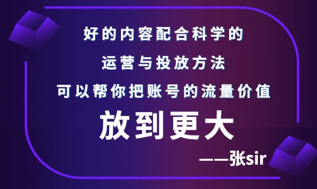 张sir账号流量增长课，告别海王流量，让你的流量更精准-领航创业网