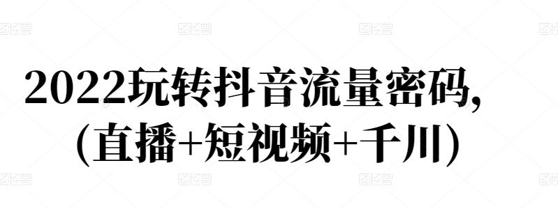 2022玩转抖音流量密码，(直播 短视频 千川)-领航创业网