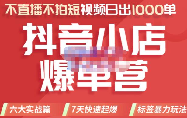 2022年抖音小店爆单营，不直播、不拍短视频、日出1000单，暴力玩法-领航创业网