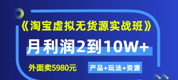 《淘宝虚拟无货源实战班》线上第四期：月利润2到10W （产品 玩法 资源)-领航创业网