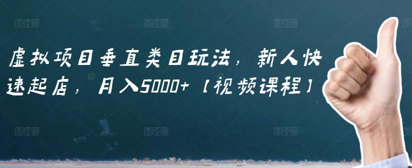 虚拟项目垂直类目玩法，新人快速起店，月入5000 【视频课程】-领航创业网