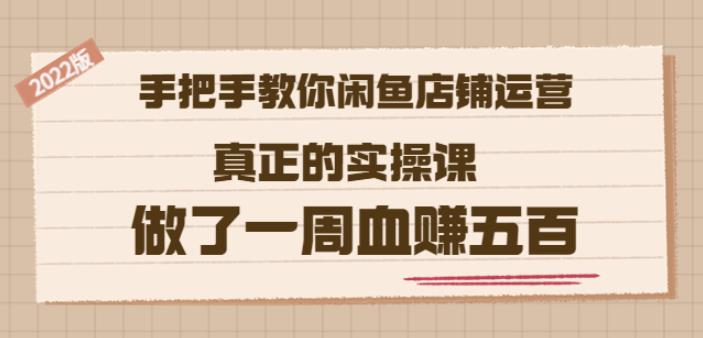 2022版《手把手教你闲鱼店铺运营》真正的实操课做了一周血赚五百(16节课)-领航创业网