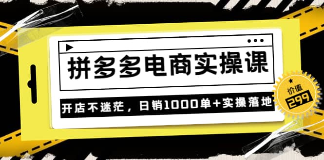 《拼多多电商实操课》开店不迷茫，日销1000单 实操落地（价值299元）-领航创业网