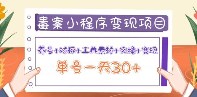 毒案小程序变现项目：养号 对标 工具素材 实操 变现-领航创业网