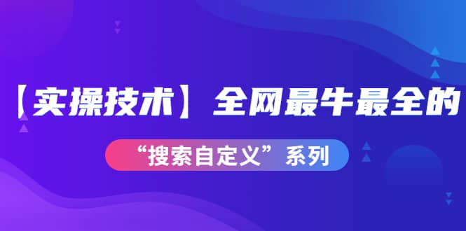 【实操技术】全网最牛最全的“搜索自定义”系列！价值698元-领航创业网