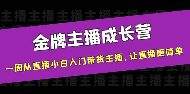 金牌主播成长营，一周从直播小白入门带货主播，让直播更简单-领航创业网