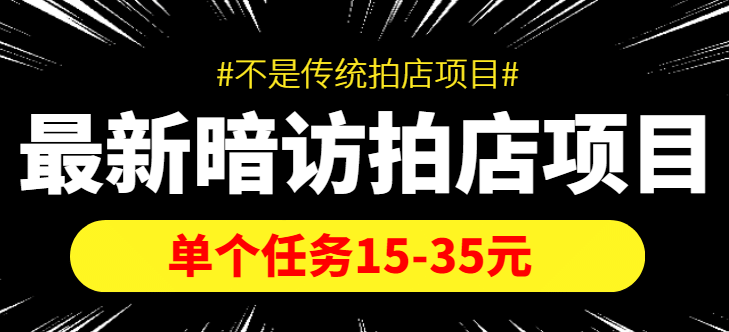 【信息差项目】最新暗访拍店项目，单个任务15-35元（不是传统拍店项目）-领航创业网