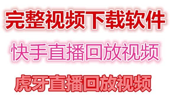 快手直播回放视频/虎牙直播回放视频完整下载(电脑软件 视频教程)-领航创业网