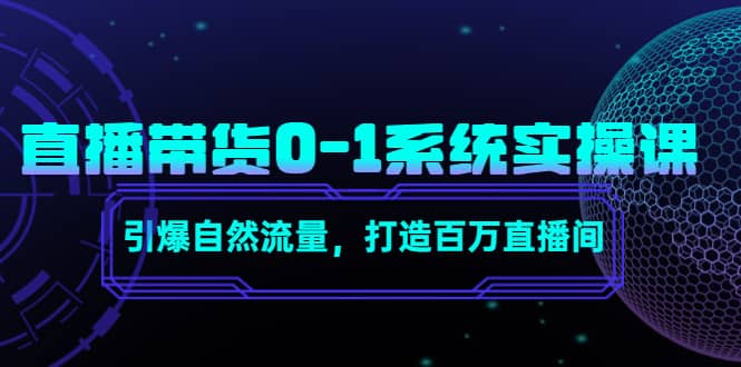 直播带货0-1系统实操课，引爆自然流量，打造百万直播间-领航创业网