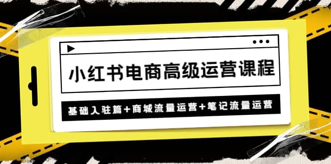 小红书电商高级运营课程：基础入驻篇 商城流量运营 笔记流量运营-领航创业网