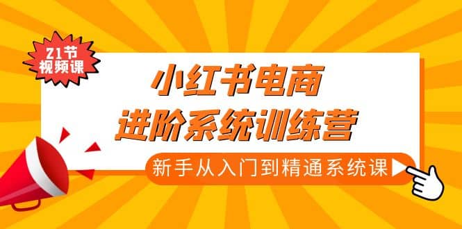 小红书电商进阶系统训练营：新手从入门到精通系统课（21节视频课）-领航创业网