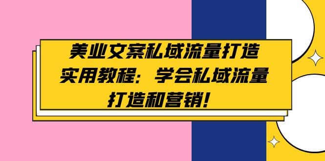 美业文案私域流量打造实用教程：学会私域流量打造和营销-领航创业网