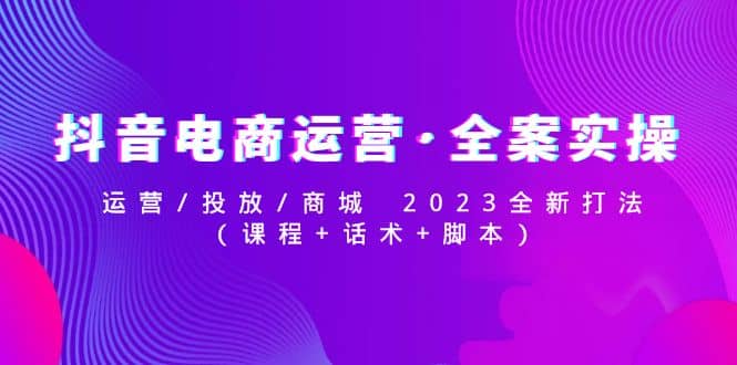 抖音电商运营·全案实操：运营/投放/商城 2023全新打法-领航创业网