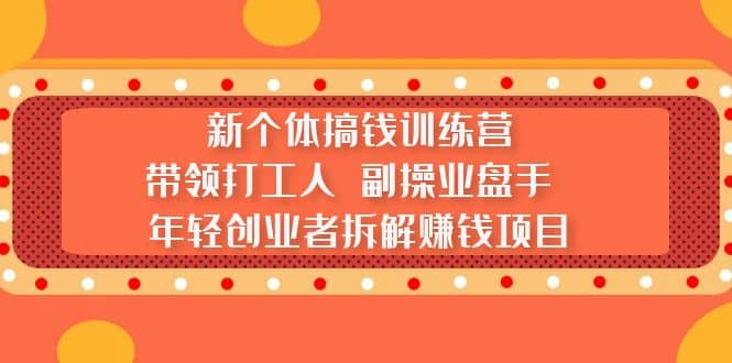 新个体搞钱训练营：带领打工人 副操业盘手 年轻创业者拆解赚钱项目-领航创业网