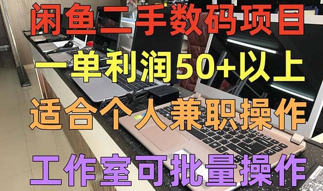 闲鱼二手数码项目，个人副业低保收入，工作室批量放大操作-领航创业网