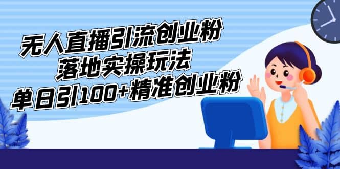 外面收费3980的无人直播引流创业粉落地实操玩法，单日引100 精准创业粉-领航创业网