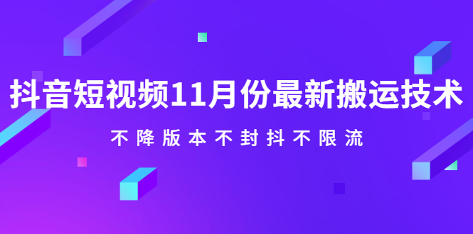 抖音短视频11月份最新搬运技术，不降版本不封抖不限流！【视频课程】-领航创业网