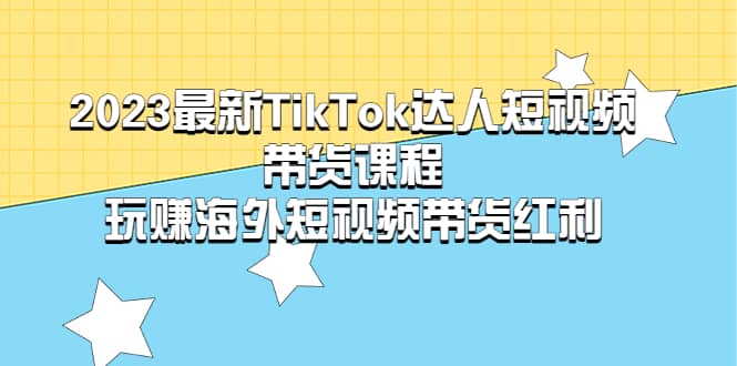 2023最新TikTok·达人短视频带货课程，玩赚海外短视频带货·红利-领航创业网