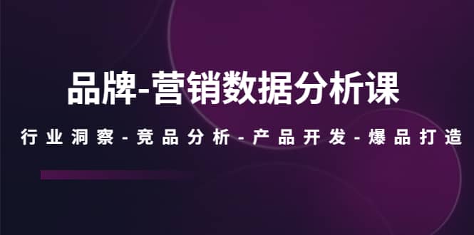 品牌-营销数据分析课，行业洞察-竞品分析-产品开发-爆品打造-领航创业网