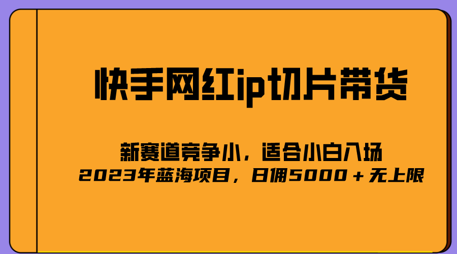 2023爆火的快手网红IP切片，号称日佣5000＋的蓝海项目，二驴的独家授权-领航创业网