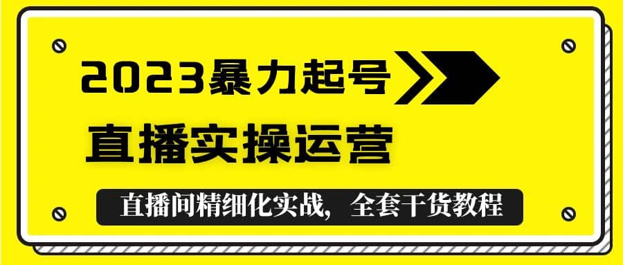 2023暴力起号 直播实操运营，全套直播间精细化实战，全套干货教程-领航创业网