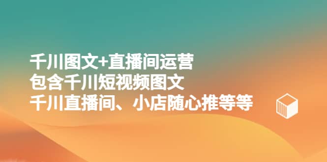 千川图文 直播间运营，包含千川短视频图文、千川直播间、小店随心推等等-领航创业网