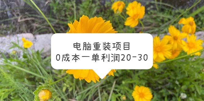 电脑系统重装项目，0成本一单利润20-30-领航创业网