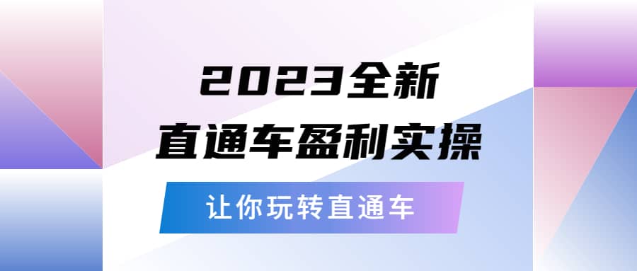 2023全新直通车·盈利实操：从底层，策略到搭建，让你玩转直通车-领航创业网