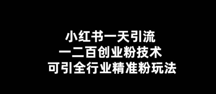 【引流必备】小红书一天引流一二百创业粉技术，可引全行业精准粉玩法-领航创业网