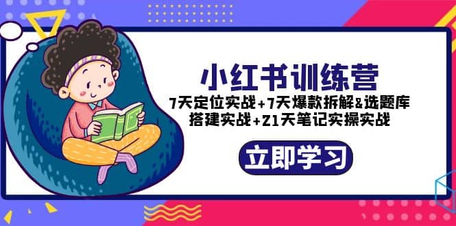 小红书训练营：7天定位实战 7天爆款拆解 选题库搭建实战 21天笔记实操实战-领航创业网