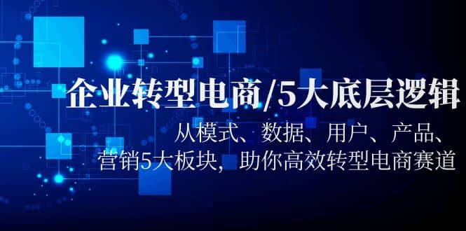 企业转型电商/5大底层逻辑，从模式 数据 用户 产品 营销5大板块，高效转型-领航创业网