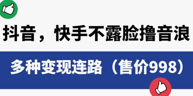 抖音，快手不露脸撸音浪项目，多种变现连路（售价998）-领航创业网