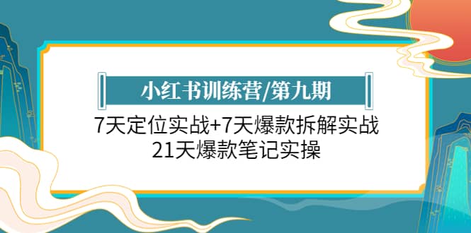 小红书训练营/第九期：7天定位实战 7天爆款拆解实战，21天爆款笔记实操-领航创业网