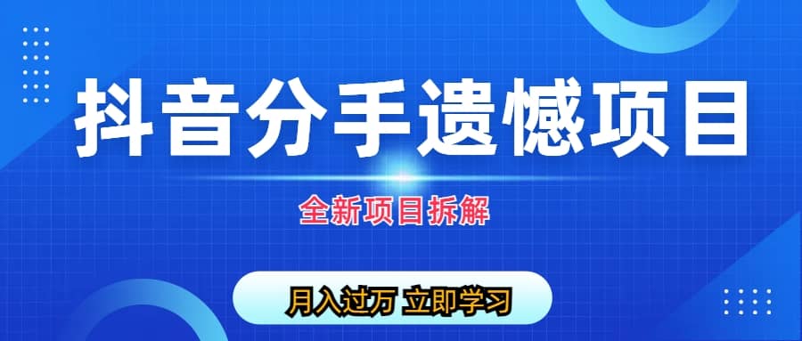 自媒体抖音分手遗憾项目私域项目拆解-领航创业网