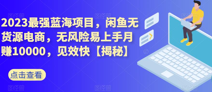 2023最强蓝海项目，闲鱼无货源电商，无风险易上手月赚10000，见效快【揭秘】-领航创业网