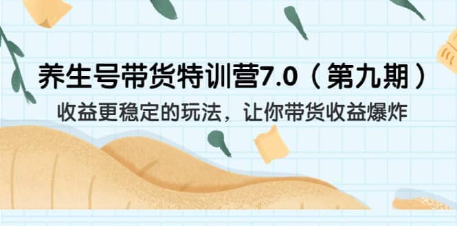 养生号带货特训营7.0（第九期）收益更稳定的玩法 让你带货收益爆炸（11节）-领航创业网