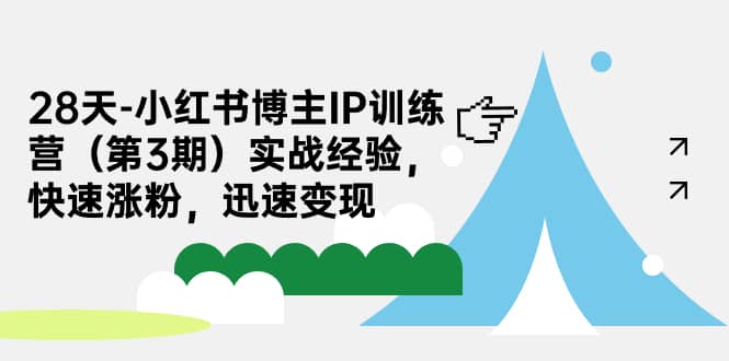 28天-小红书博主IP训练营（第3期）实战经验，快速涨粉，迅速变现-领航创业网