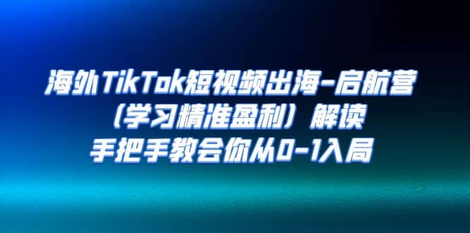 海外TikTok短视频出海-启航营（学习精准盈利）解读，手把手教会你从0-1入局-领航创业网