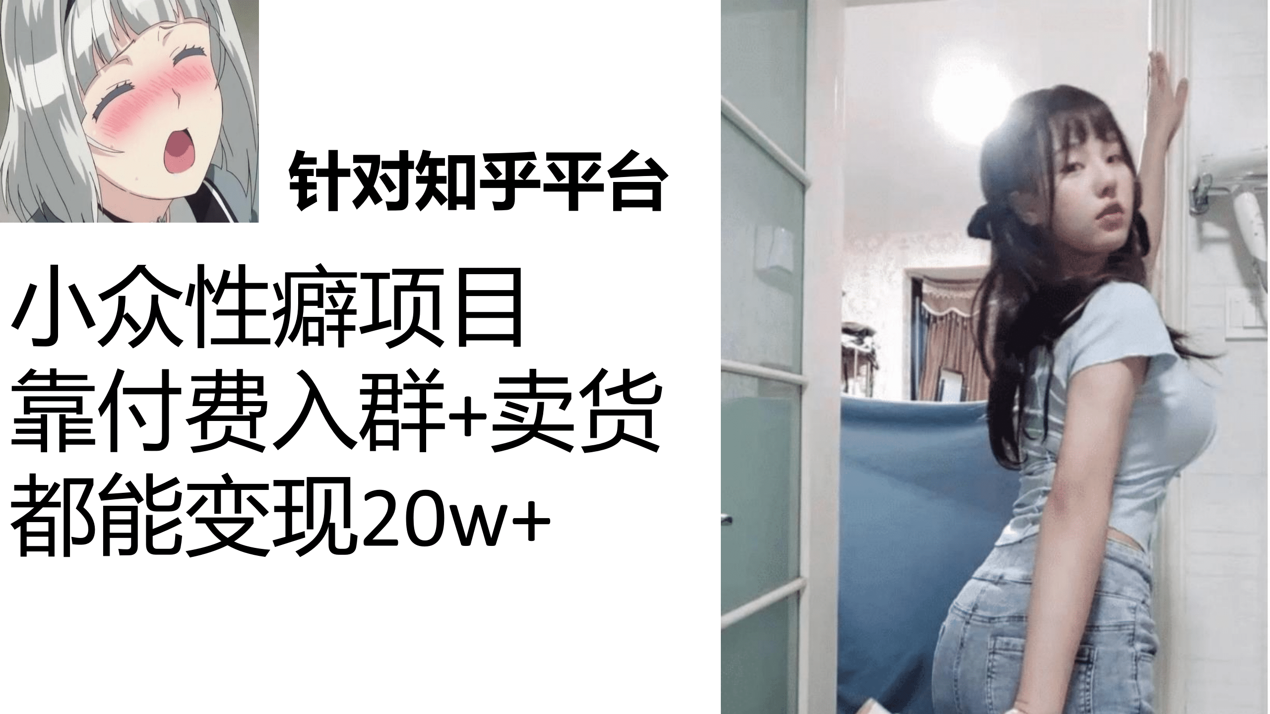 知乎小众性癖项目，Lsp的钱才是最好赚的，付费建群 卖货变现20w-领航创业网