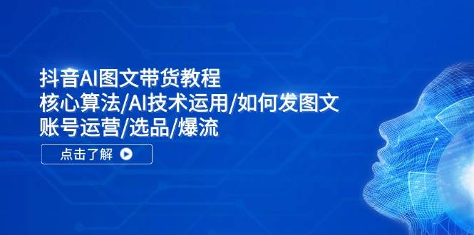 抖音AI图文带货教程：核心算法/AI技术运用/如何发图文/账号运营/选品/爆流-领航创业网