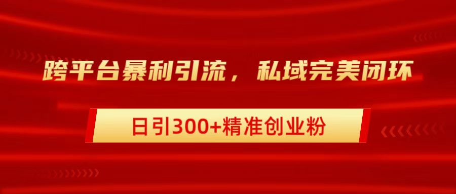 跨平台暴力引流，私域完美闭环，日引300+精准创业粉-领航创业网