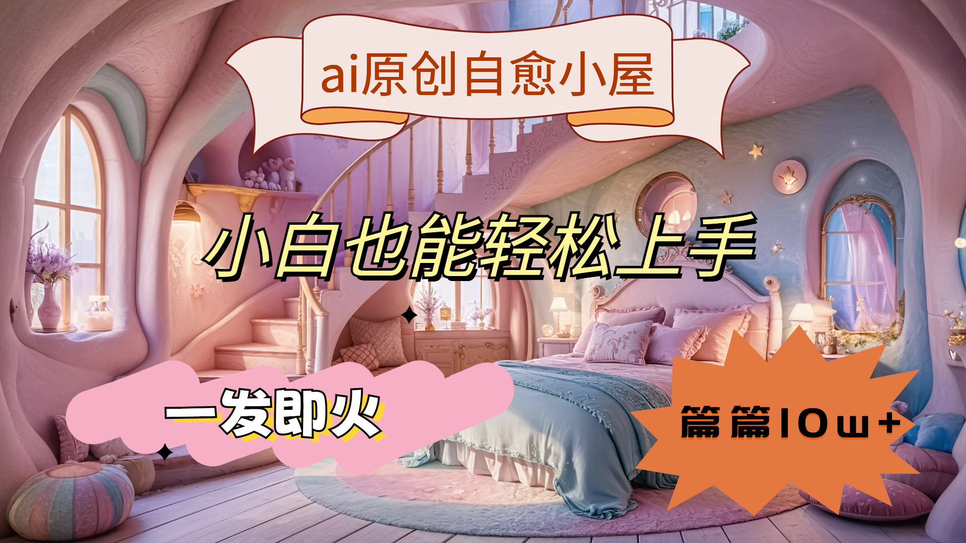 ai原创治愈小屋，小白也能轻松上手，一发即火，篇篇10w+-领航创业网