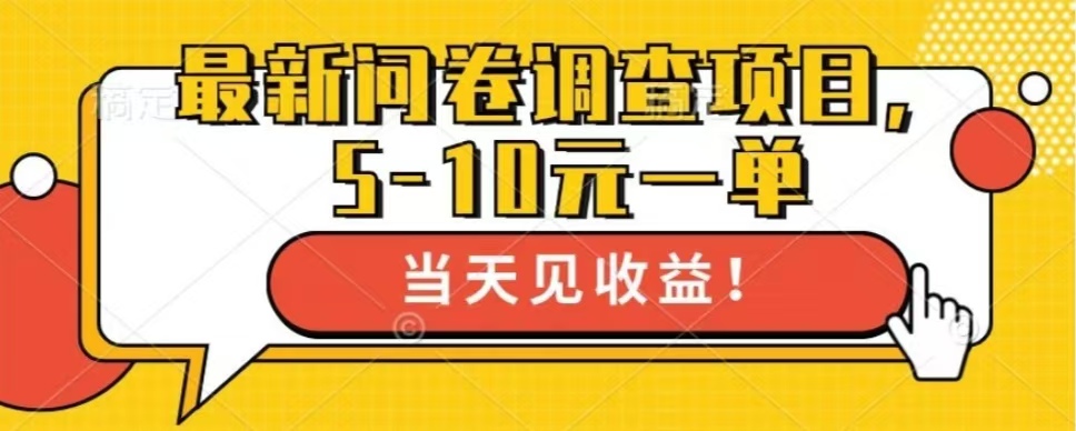 最新问卷调查项目，共12个平台，单日零撸100＋-领航创业网