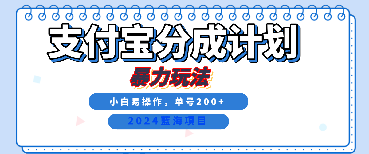 2024最新冷门项目，支付宝视频分成计划，直接粗暴搬运，日入2000+，有手就行！-领航创业网