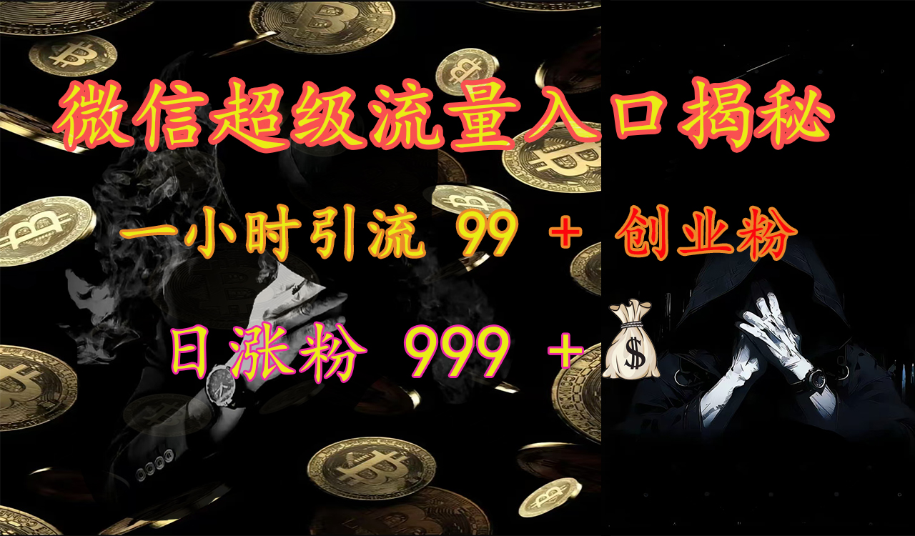 微信超级流量入口揭秘：一小时引流 99 + 创业粉，日涨粉 999 +【揭秘】-领航创业网