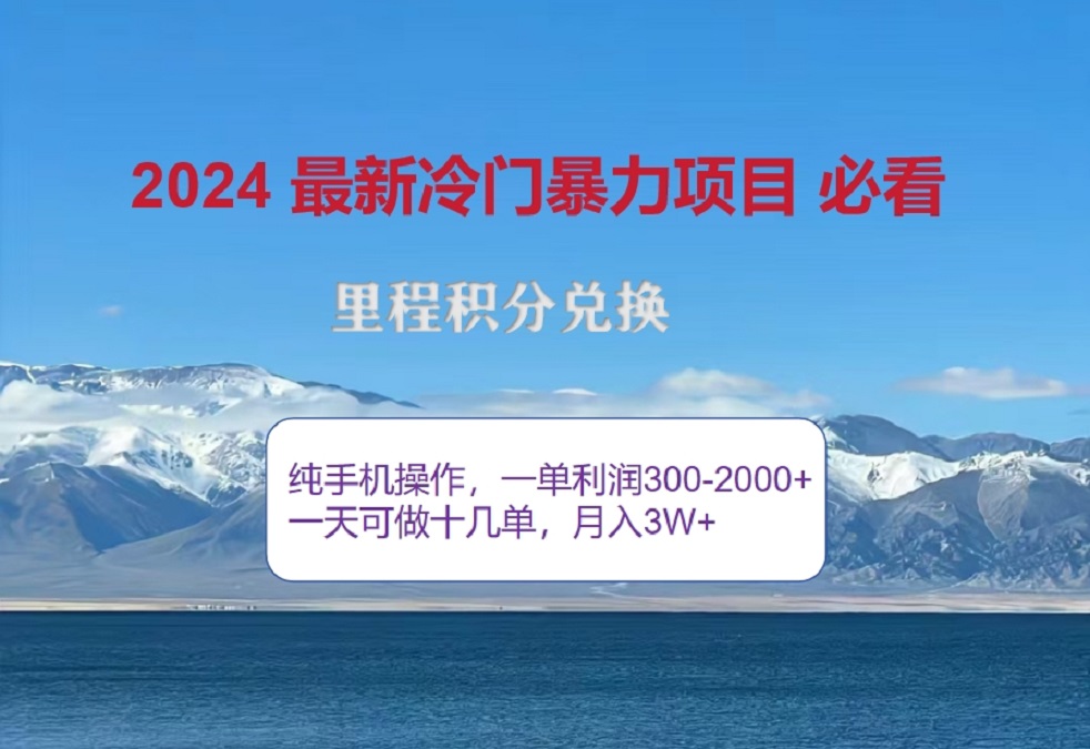 2024惊爆冷门暴利！出行高峰来袭，里程积分，高爆发期，一单300+—2000+，月入过万不是梦！-领航创业网